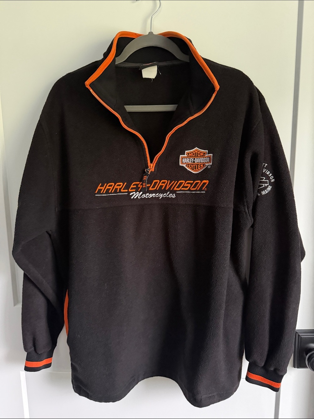 Harley-Davidson Black Fleece Quarter-Zip with Orange Accents